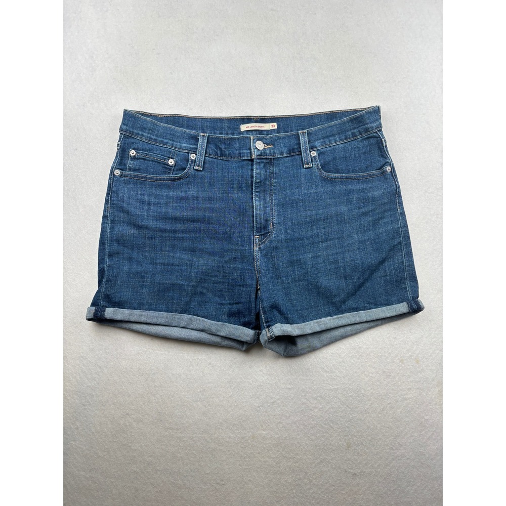 Levis Mid Length Shorts Womens 33 Denim Cuffed Classic